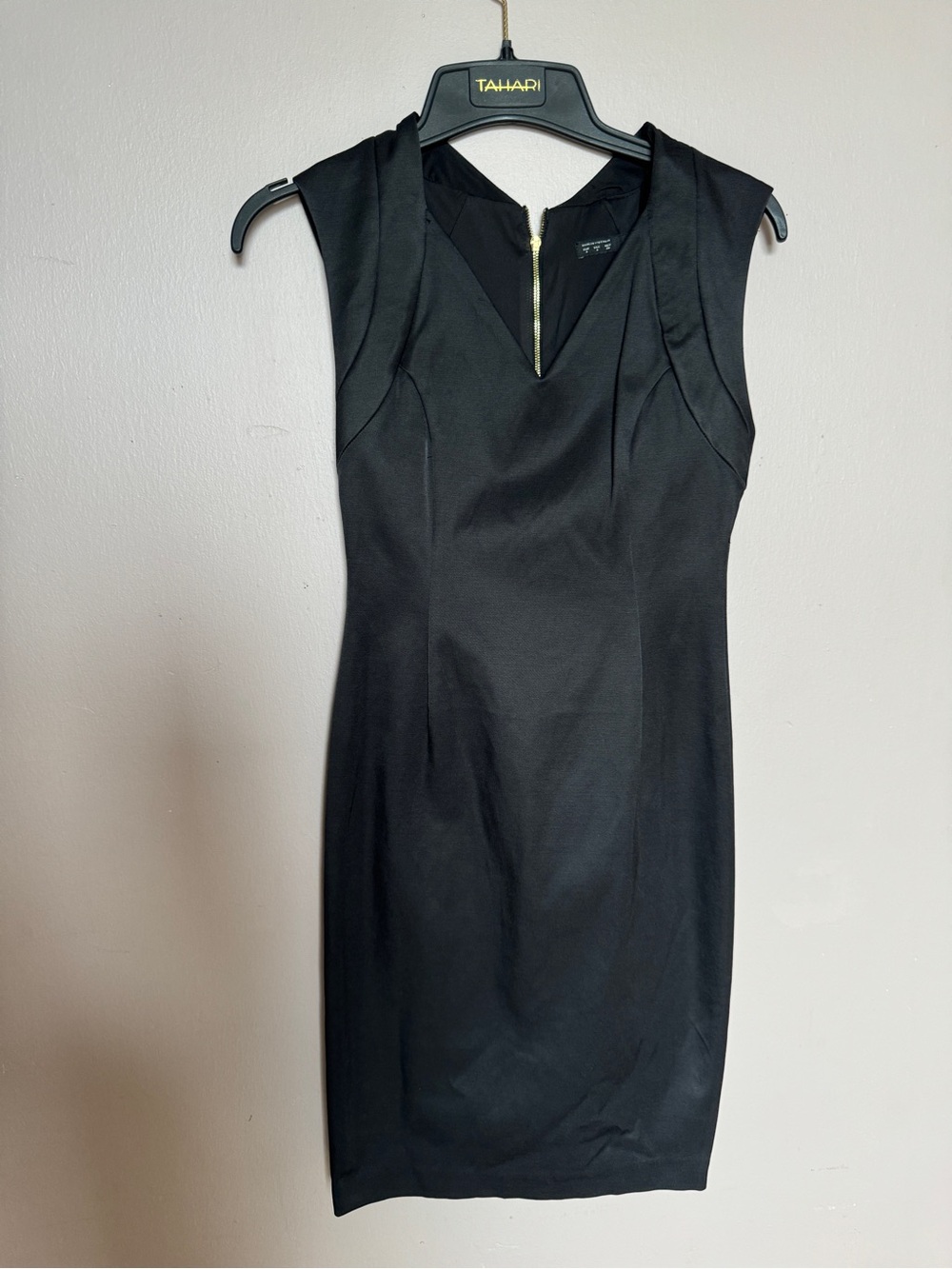 Zara Black Sleeveless Midi Sheath Dress